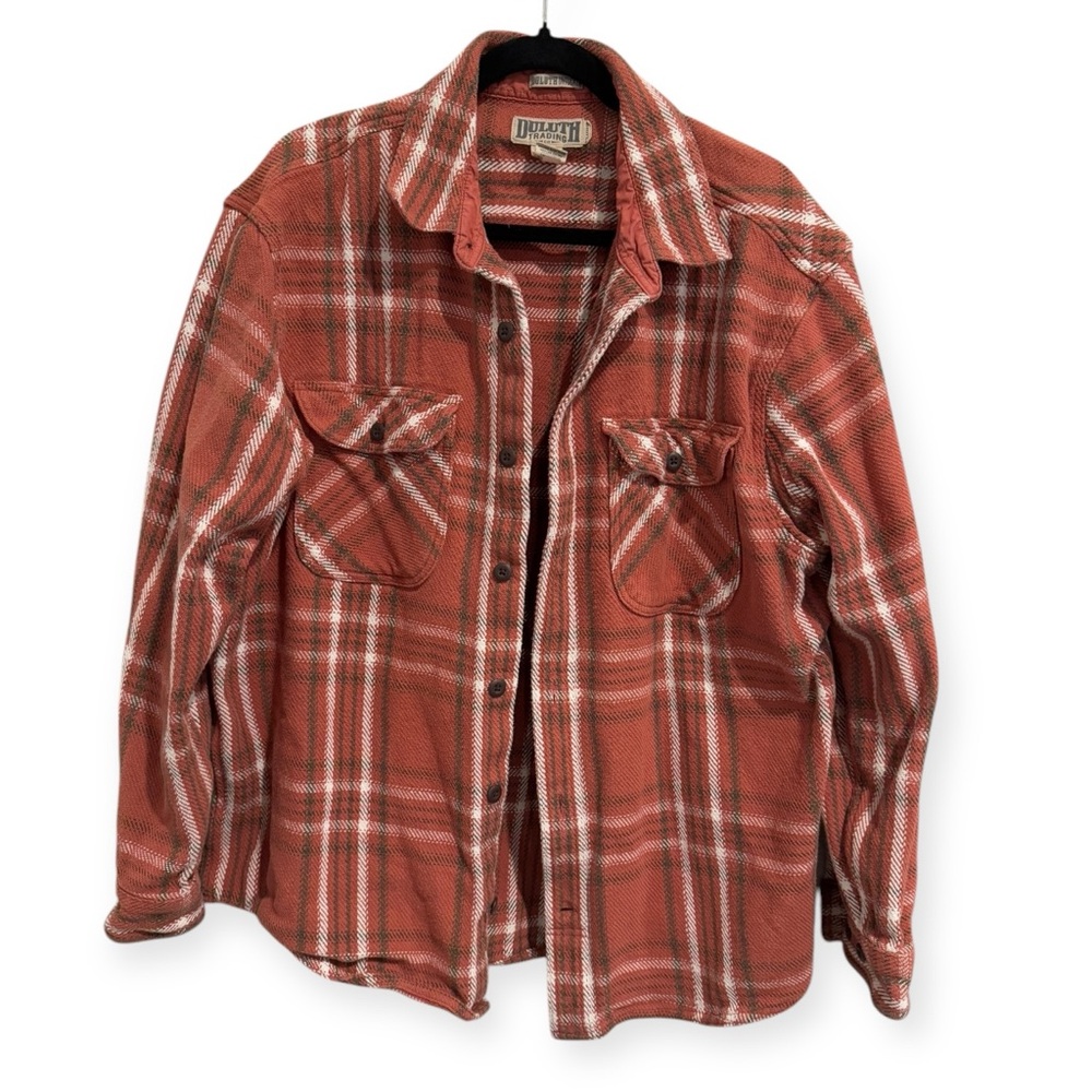 Duluth Trading Co Untucked Relaxed Fit Flannel Shirt Mens L